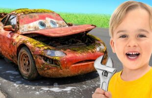 Vlad & Niki Restore Lightning McQueen Toy | Fun Kids Car Repair Story