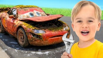 Vlad & Niki Restore Lightning McQueen Toy | Fun Kids Car Repair Story