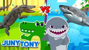 Alligator vs Shark 🦈 Who Wins the Sharp Teeth Challenge? Fun Animal Songs Kids Love!